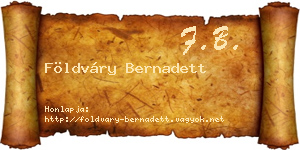 Földváry Bernadett névjegykártya