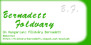 bernadett foldvary business card